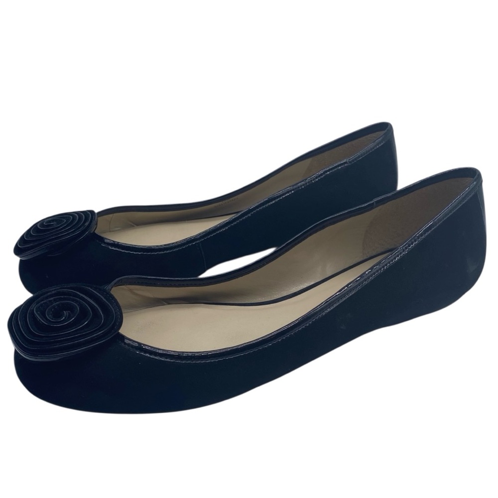 Talbots Womens Shoes Leather Flats 10 WIDE Black Slip On Sleek Business Casual - Picture 2 of 12